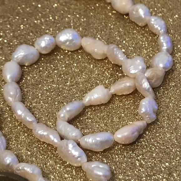 SOLDVintage Freshwater Pearl Strand w Hook Clasp - Picture 5 of 13